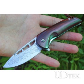 Three Eye Damascus Folding Knife UD2106542